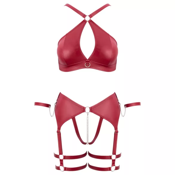 Cottelli Bondage - conjunto de sujetador cruzado - rojo - L