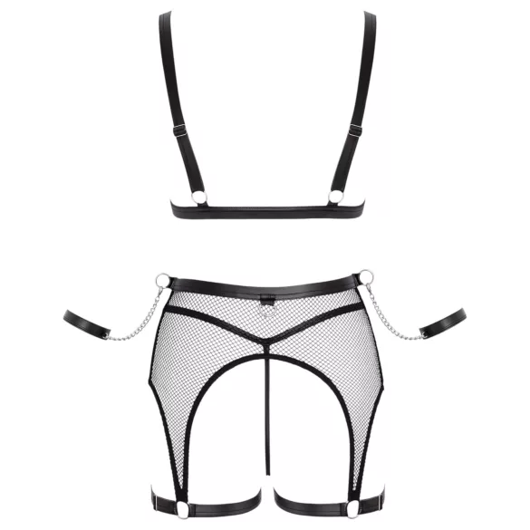 Cottelli Bondage - conjunto de red transparente con cadenas - negro - M