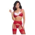 Cottelli - conjunto de sujetador navideño con encaje - rojo