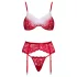 Cottelli - conjunto de sujetador navideño con encaje - rojo