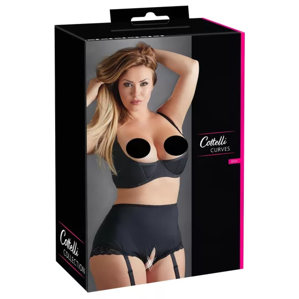 Cottelli Plus Size - sujetador realce con aros - negro