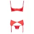 Cottelli - Conjunto de sujetador abierto con corazones - rojo