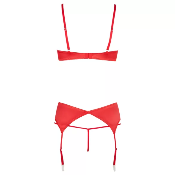 Cottelli - Conjunto de sujetador abierto con corazones - rojo