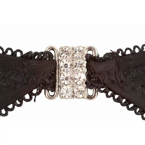 Set de Lencería Brillante con Piedras (Negro)