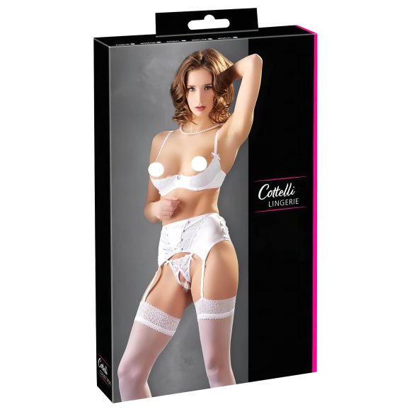 Cottelli - conjunto blanco realzador de encaje con corsé - 80B/M