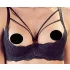 Cottelli - sujetador abierto con tirantes y anillo - tanga - negro - 80B/M