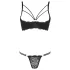 Cottelli - sujetador abierto con tirantes y anillo - tanga - negro - 80B/M