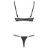 Cottelli - Sujetador anillos con tanga (negro) - 75C/S