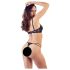 Cottelli - Sujetador anillos con tanga (negro) - 85C/L