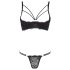Cottelli - Sujetador anillos con tanga (negro) - 85C/L