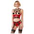 Abierta Fina - conjunto elevador de pecho con aros (rojo) - 85B/L