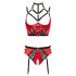 Abierta Fina - conjunto elevador de pecho con aros (rojo) - 85B/L