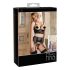Abierta Fina - Set lencería encaje brillante (negro) - 85C/L