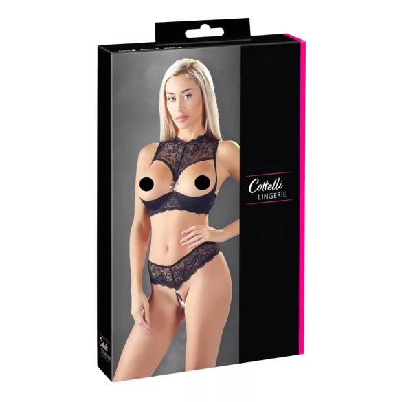 Cottelli - conjunto lencería sujetador abierto - negro - 85B/L