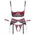 Cottelli Bondage - conjunto lencería bondage - encaje mate - rojo