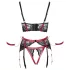 Cottelli Bondage - conjunto lencería bondage - encaje mate - rojo