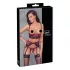 Cottelli Bondage - conjunto lencería bondage - encaje mate - rojo - M