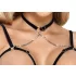 Abierta Fina - conjunto lencería abierto - tanga y corsé - negro - M
