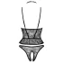 Abierta Fina - conjunto lencería abierto - tanga y corsé - negro - M