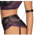 Cottelli Bondage - conjunto lencería con sujetador y esposas - encaje negro lila - M