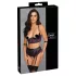 Cottelli Bondage - conjunto lencería con sujetador y esposas - encaje negro lila - M