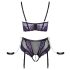 Cottelli Bondage - Conjunto sujetador y esposas (negro-violeta) - XL