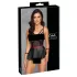 Cottelli Bondage - set lencería brillante con esposas - negro