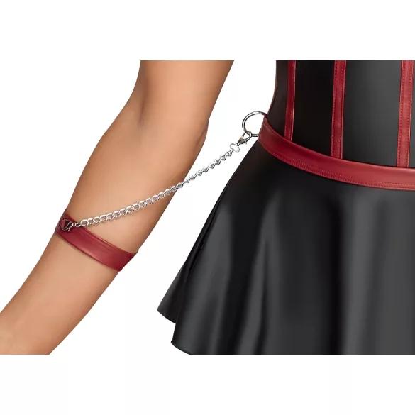 Cottelli Bondage - set lencería brillante con esposas - negro - 80B/M