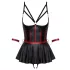 Cottelli Bondage - set lencería brillante con esposas - negro - 85B/L