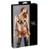 Cottelli Bondage - arnés corporal brillante - bikini - negro