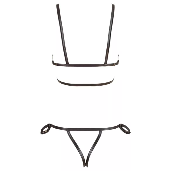 Cottelli Bondage - arnés corporal brillante - bikini - negro - M