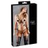Cottelli Bondage - Arnés bikini brillante (negro) - XL