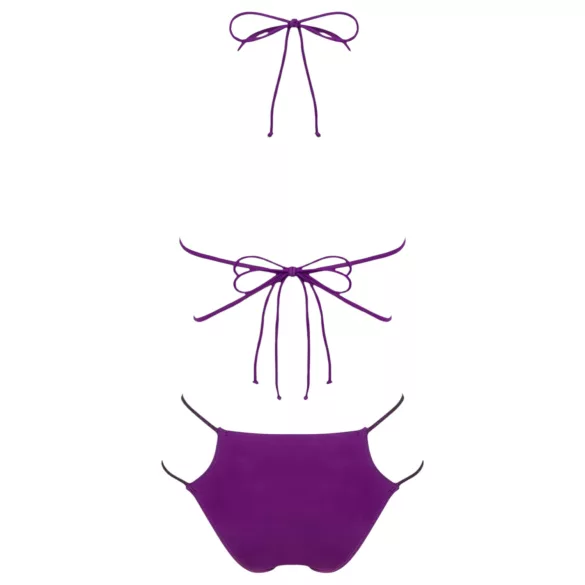 Obsessive Balitta - bikini brillante con cuello halter (negro) - M