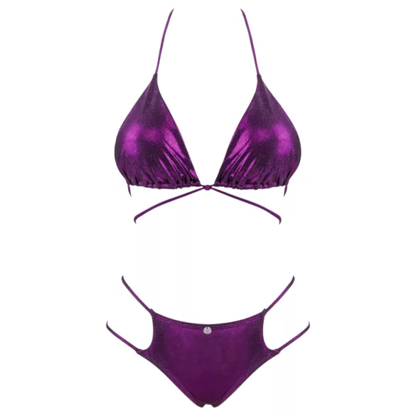 Obsessive Balitta - bikini brillante con cuello halter (negro) - M