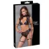 Cottelli Bondage - Conjunto de sujetador con inserciones de malla (negro)