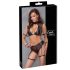 Cottelli Bondage - Conjunto sujetador con inserto de malla (negro) - M