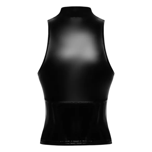 Noir - top brillante con cremallera (negro)