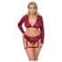 Cottelli Curves - conjunto lencería manga larga encaje rojo - 2XL