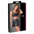 Cottelli - conjunto de top mate con cordones y minifalda (negro) - M