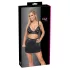Cottelli - Conjunto de top y minifalda de cuero sintético (negro)