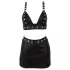 Cottelli - Conjunto de top y minifalda de cuero sintético (negro)