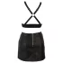 Cottelli - Conjunto de top y minifalda de cuero sintético (negro) - L