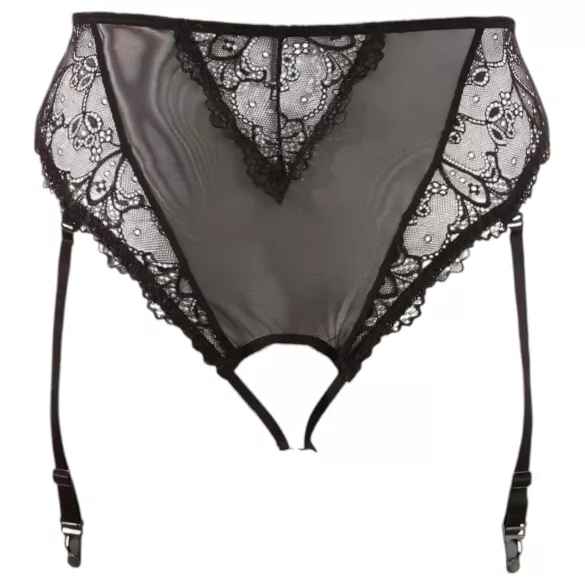 Cottelli Plus Size - braguitas liguero de encaje (negro) - XXXXL