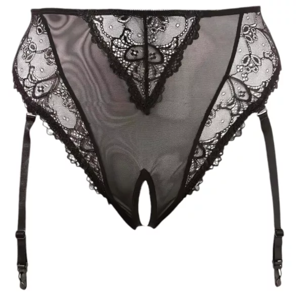 Cottelli Plus Size - braguitas liguero de encaje (negro) - XXXXL