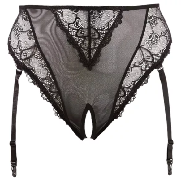 Cottelli Plus Size - braguitas liguero de encaje (negro) - XXXXL
