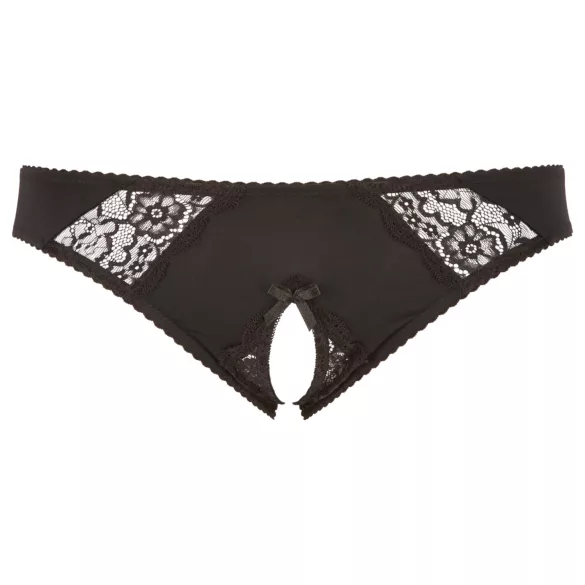 Cottelli Plus Size - encaje, bragas abiertas (negro) - XL