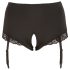Cottelli Plus Size - panty abierto con liguero (negro) - 3XL