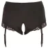 Cottelli Plus Size - panty abierto con liguero (negro) - 4XL