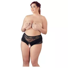   Cottelli Plus Size - braga abierta con encaje y perlas - negro