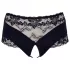 Cottelli Plus Size - braga abierta con encaje y perlas - negro